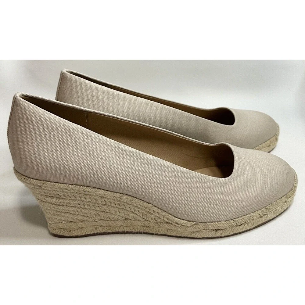 J.Crew Factory Shoes Women's Size 12 Canvas Espadrille Flax Beige